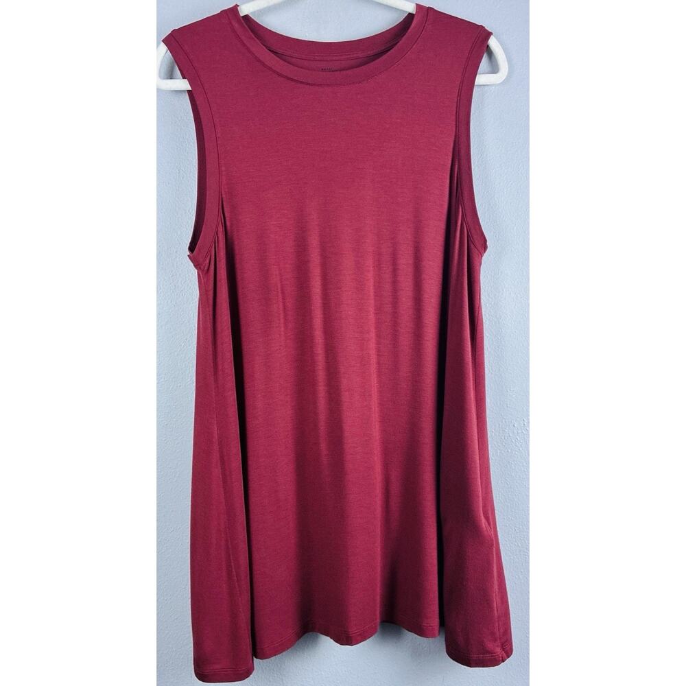 Daily Ritual Sz L Anthro Sleeveless Tank Red Burgundy Tunic